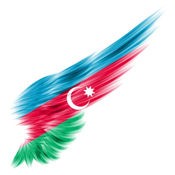 Bandera de Azerbaiyán en ala abstracta con fondo blanco — Foto de Stock