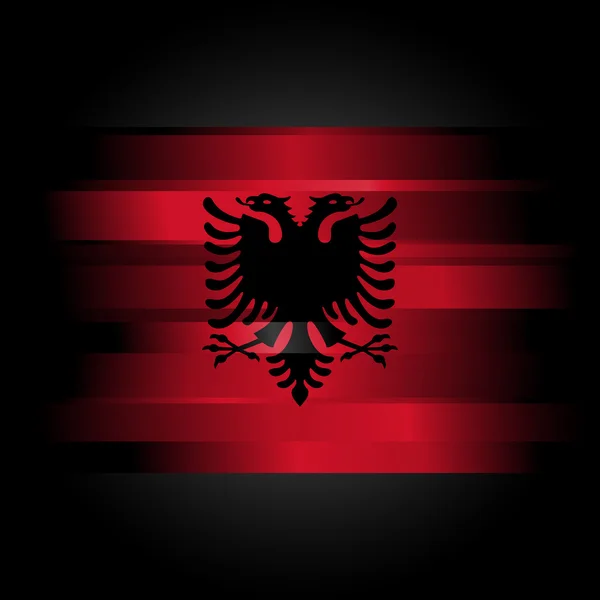 Abstrakte Flagge Albaniens auf schwarzem Hintergrund — Stockfoto