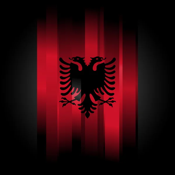 Bandera de Albania sobre fondo negro — Foto de Stock