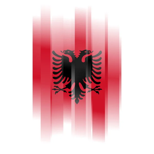 Abstracte Albanië vlag op witte achtergrond — Stockfoto
