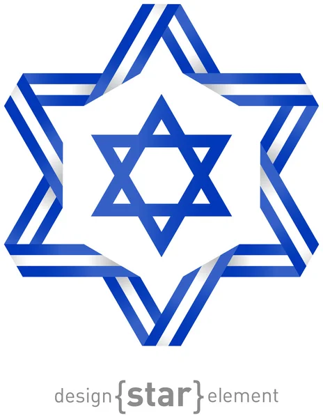 Ster met vlag van Israël kleuren en symbolen — Stockfoto