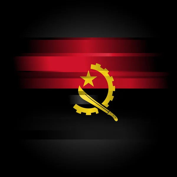 Abstrakt Angolas flagg på svart bakgrunn – stockfoto