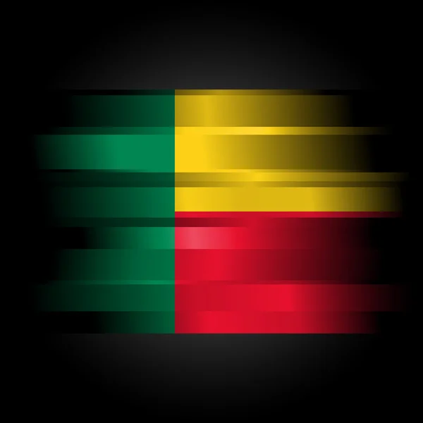 Abstracte vlag van benin op zwarte achtergrond — Stockfoto