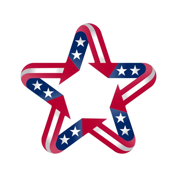 Ster met Amerikaanse vlag kleuren en symbolen ontwerpelement — Stockfoto