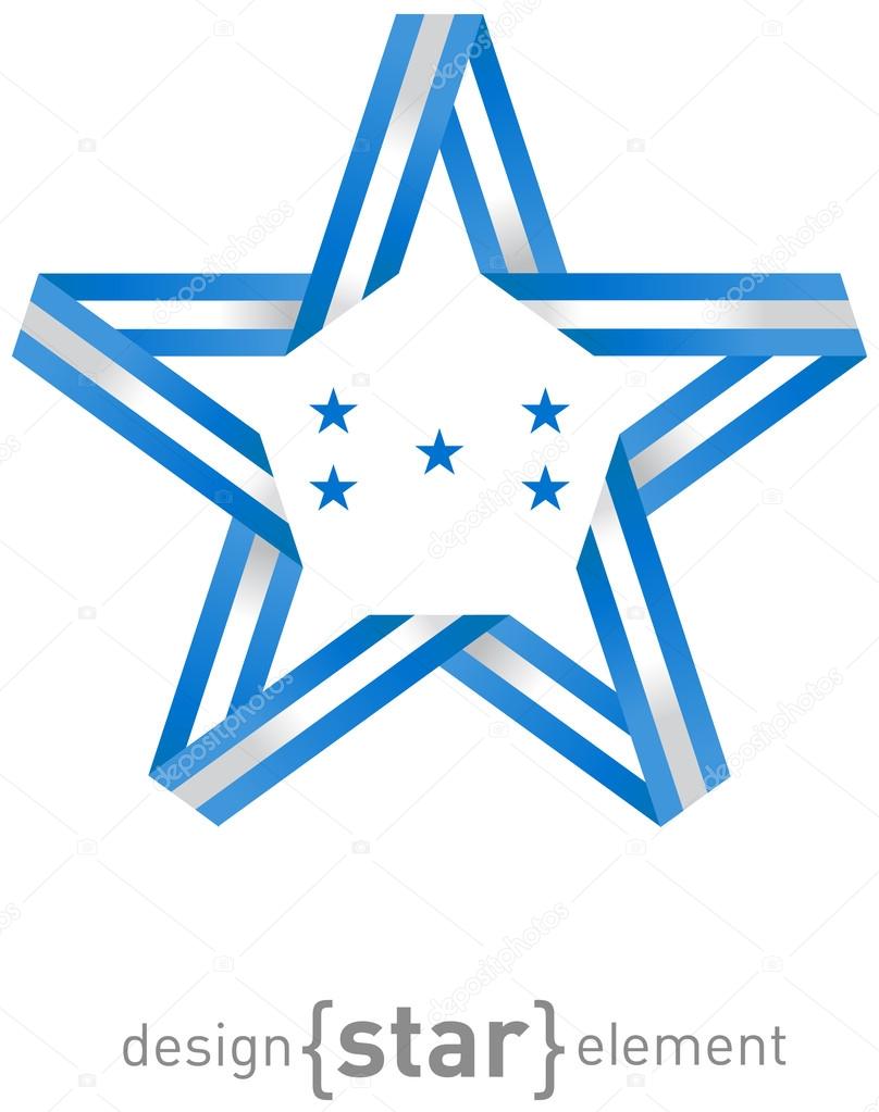 star with flag of Honduras colors and symbols design element
