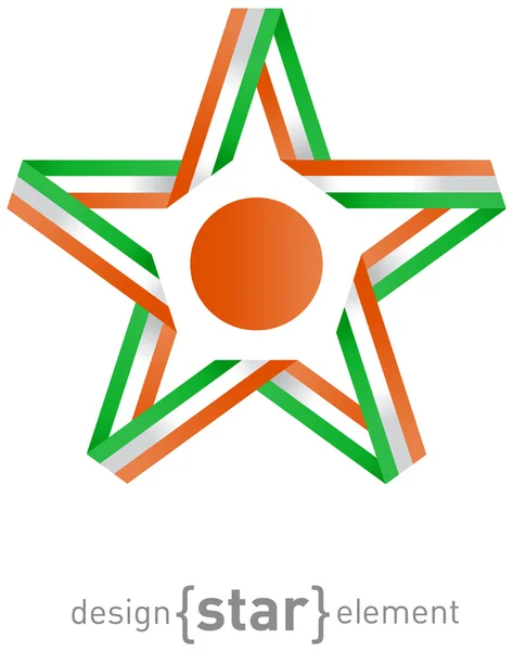 Gwiazda z flaga Nigru kolory i symbole element projektu — Zdjęcie stockowe