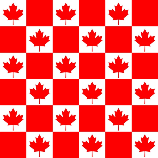 Pattern Stylized Flag Canada Suitable Textiles Packaging Paper Red Maple — Wektor stockowy