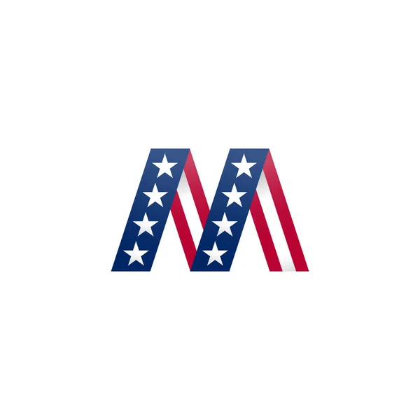 Logotyp För Usa Flagg — Stock vektor