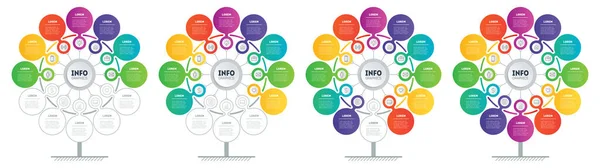 Sinneskarta Infographic Eller Företagspresentation Med Alternativ Vektordynamisk Infografik Teknik Eller — Stock vektor