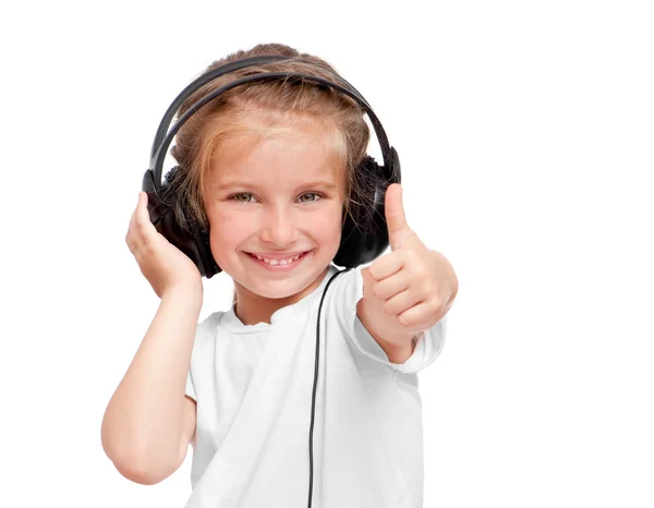 Chica con auriculares — Foto de Stock