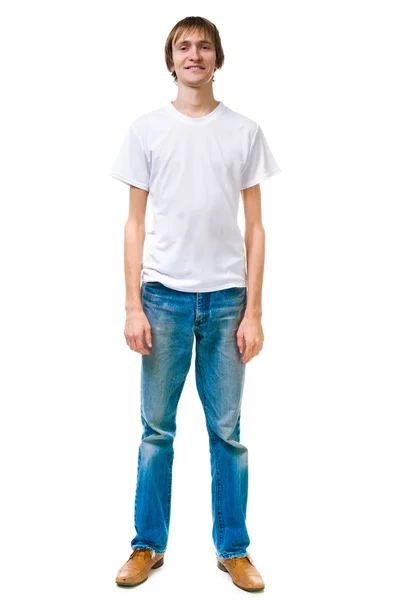 Pretty young man on white backgroun — Stock Photo, Image