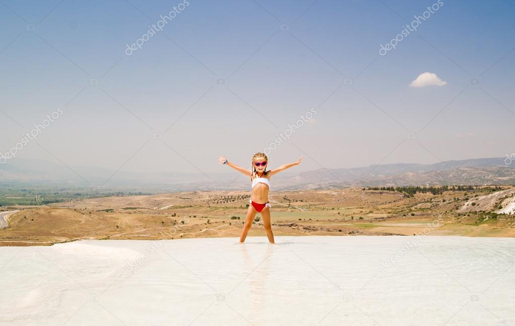 Little girl in Pamukkale
