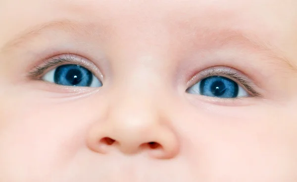Tvář pěkné modrýma očima dítěte — Stock fotografie