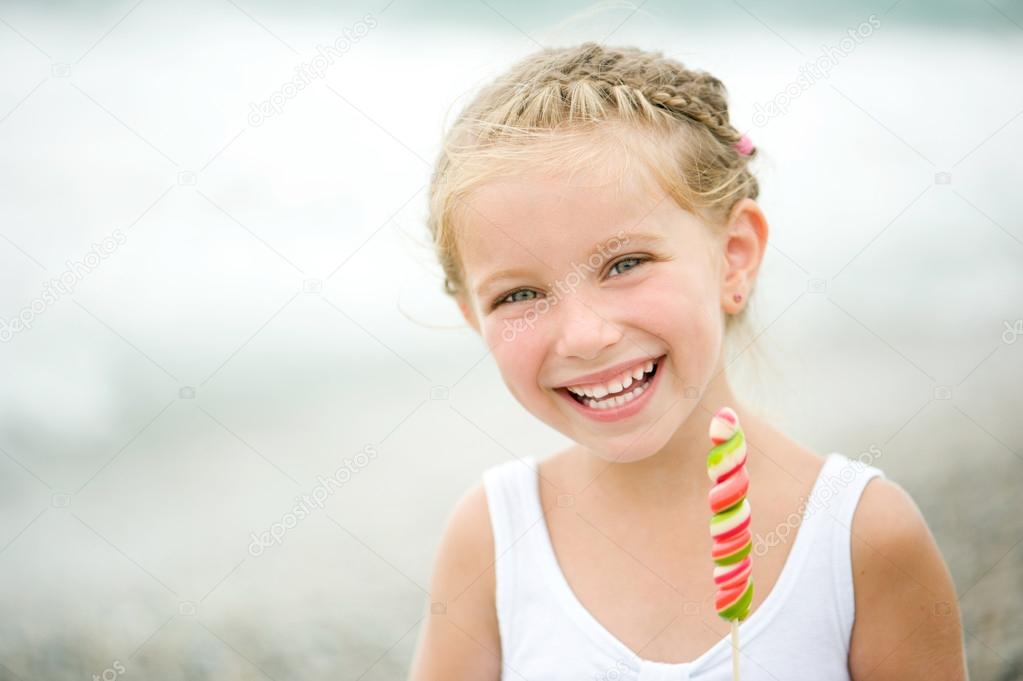 Little girl on the beach