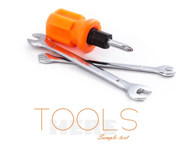 Wrenchs and screwdriver — Stock Photo, Image