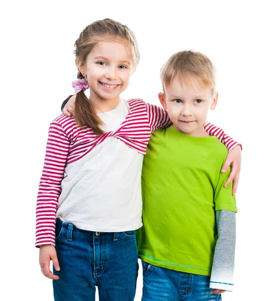 Niño y su hermana — Foto de Stock