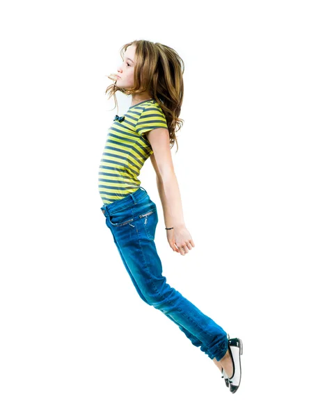 Little jumping girl — Stock Photo, Image