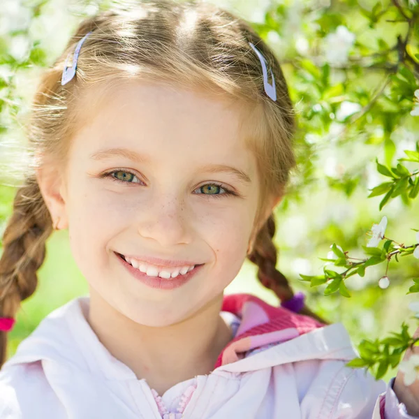 Little girl on her bike — Stock Photo, Image