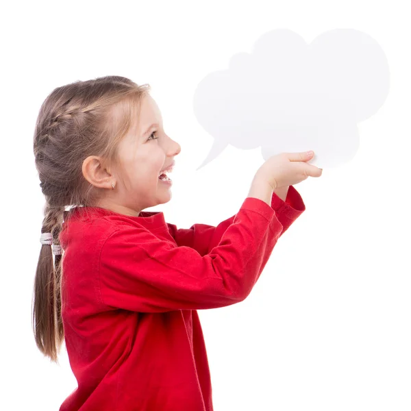 Niña con blanco en blanco — Foto de Stock