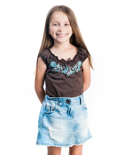 Vacker liten mode flicka — Stockfoto