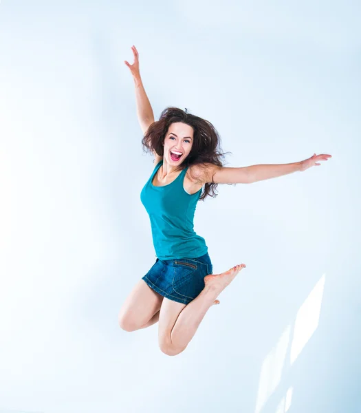 Beautiful jumping girl — Stock Photo, Image