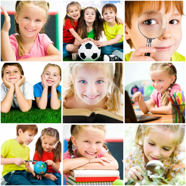 Schoolkinderen zijn opgeleid — Stockfoto