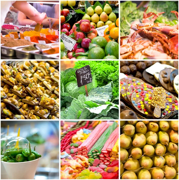 Collage of photos from the market — Stock Photo, Image