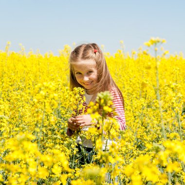 bir alan, sevimli küçük kız
