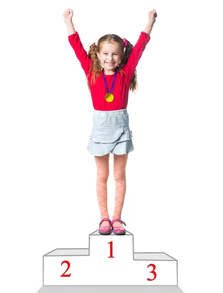 Winner on a podium — Stock Photo, Image