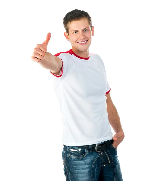 Mladý muž v tričku — Stock fotografie