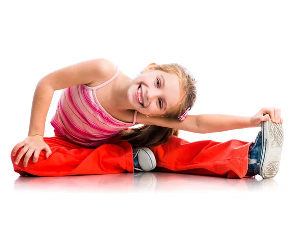 Meisje gaat sporten. — Stockfoto