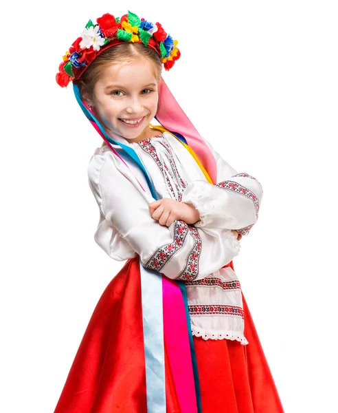 Küçük kız Ukrayna kostüm — Stok fotoğraf