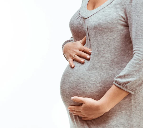 Gravid kvinna närbild — Stockfoto