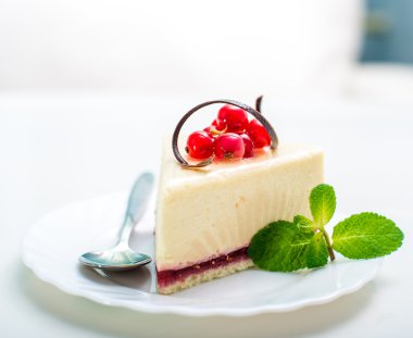 Delicious piece of cheesecake clipart