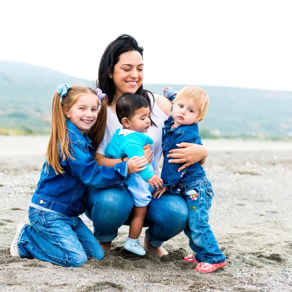 Mother playing with kids — Stock Photo, Image