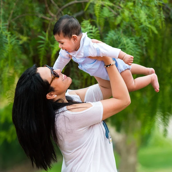 Mother playing with her cute baby — Stock Photo, Image