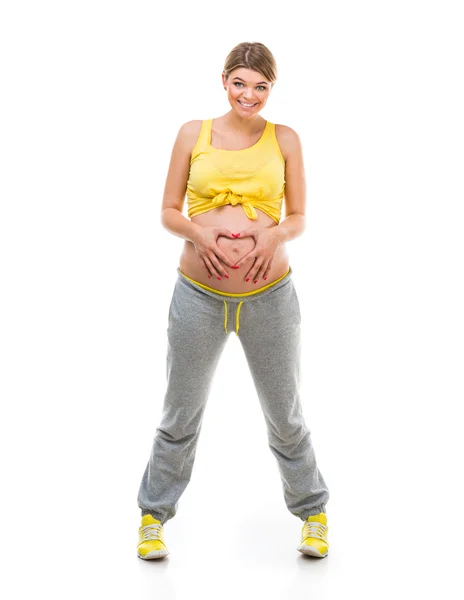 Pregnant woman engaged in fitness — Stock Photo, Image