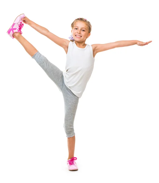 Menina fazendo exercícios — Fotografia de Stock