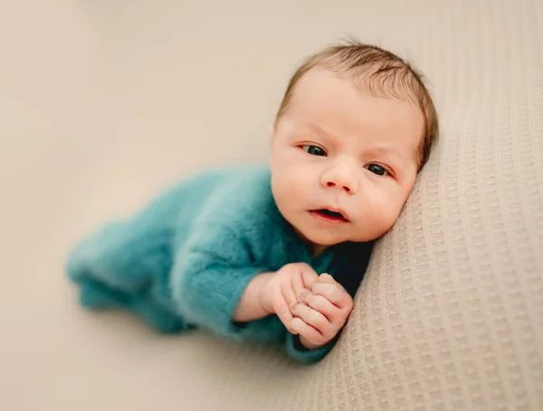 Newborn baby boy studio portrait — Stock Fotó