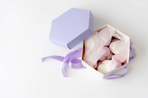 Marshmallow geschenkdoos — Stockfoto
