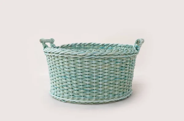 Craft wicker basket — Stock Photo, Image