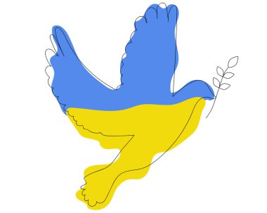 Barış güvercini şeklinde Ukrayna bayrağı