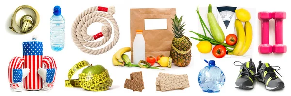 Sport healthy life collage — Stock Photo, Image