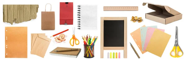 Fournitures scolaires collage — Photo