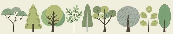 Diversi alberi pittura — Vettoriale Stock