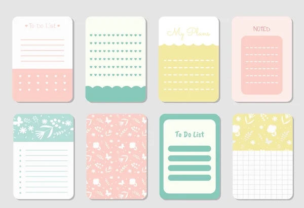 Collection of cute note paper — Stock vektor