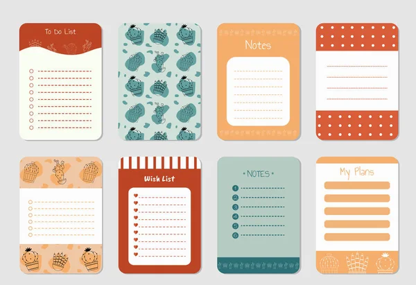 Collection of cute note paper — Stock vektor