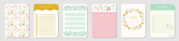 Collection of cute note paper — Vector de stock