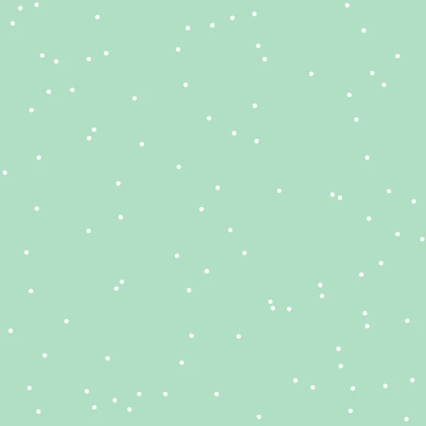 Seamless pattern with white polka dots on a mint green background. — Stockvektor