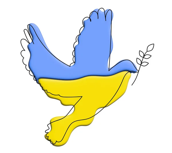 Drapeau Ukraine Sous Forme Une Colombe Paix Concept Paix Ukraine — Image vectorielle